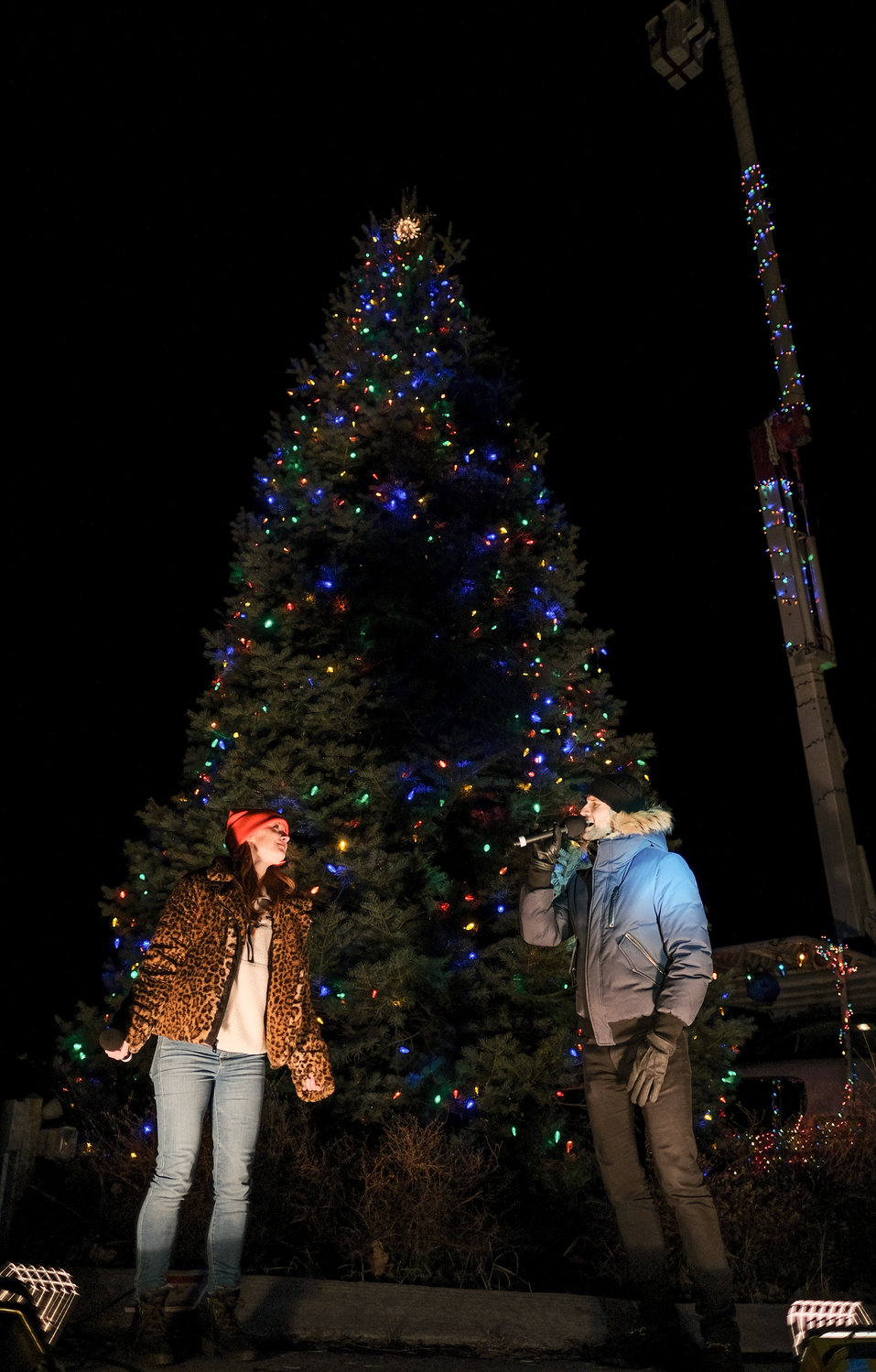 The 35 foot fir tree in the Barryville circle was lit on December 5 in a streaming and virtual tree lighting.